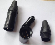 XLR profi konektor černý, zlacený, 3-pin, vidlice