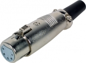 XLR konektor 5-pin, přímý na kabel, samice