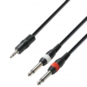 Kabel 1x 3,5 mm jack - 2x 6,3 mm jack, 2 m