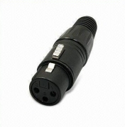 Konektor 3-pin XLR, černý, samice