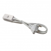 Napájecí kabel IEC C7 2-pinový s vypínačem, 1,5 m bílý