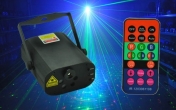 RGB mini 20x Gobo laser 300 mW s 3 W modrou LED diodou, dálkový ovladač