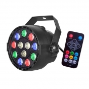 LED PAR reflector 12x 1 W RGBW, remote control, DMX