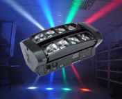 Otočný LED efekt Mini Spider 8x 3 W RGBW, DMX512