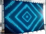 LED látková obrazovka 2 x 3 m, curtain závěs WS 2811, 550 RGB pixel