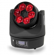 Moving head 6x 12 W 4-in-1 RGBW CREE LED, unlimited beams, DMX