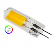 Stmívatelná COB LED žárovka G4, 12V, 3W, 80 CRI, 3000 K