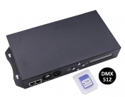 DMX + SD karta, ovladač digitálních LED, 8 portů, 8192 pixelů, WS 2811, WS2812