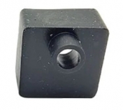 Black silicone end cap for neon LED stripe, for cable, 16x 16 mm