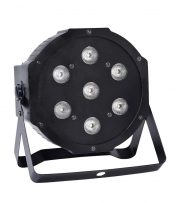 LED PAR flat reflektor 7x 6 W 4-in-1, RGBA, DMX