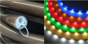 Neon Flex RGBW LED stripe, 5050, 12 V, black round tube 20 mm, IP67