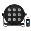 LED PAR flat reflektor 9x 10 W 3-in-1 RGB, DMX, dálkový ovladač
