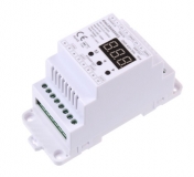 4-kanálový DMX512 stmívač na DIN lištu, RGBW, 4x 5A, logaritmický