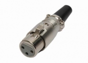 3-pin XLR konektor, přímý na kabel, samice