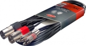 Twin cable XLR male - 2x cinch, 3 m