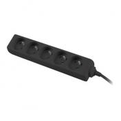 Prodlužovací napájecí kabel 230 V, 5 zásuvek, 2 m, černý