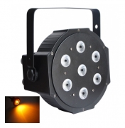 LED PAR flat reflektor 7x 10 W RGBA (+Amber) 4-in-1, DMX