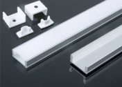 Aluminum profile for LED strips, straight, set, diffuser, holders, end caps, 1 m