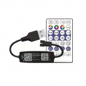 Smart USB controller of 5 V digital RGB LED stripes WS2811/2812B, 2048 pixels, remote control
