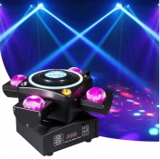 Čtyřramenná otočná LED hlava 5in1 King Kong, 4x 10W RGBW, LED prstenec, LED strobo, RG laser, DMX