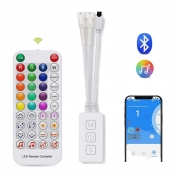Bluetooth music controller for digital RGB LED stripes WS2811,2812B, 600 pixels