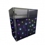 Skládací DJ pult, 48x RGBW 4in1 LED závěs, přepravní taška, DMX