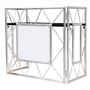 White logo board ADJ Pro Event Table DJ booth